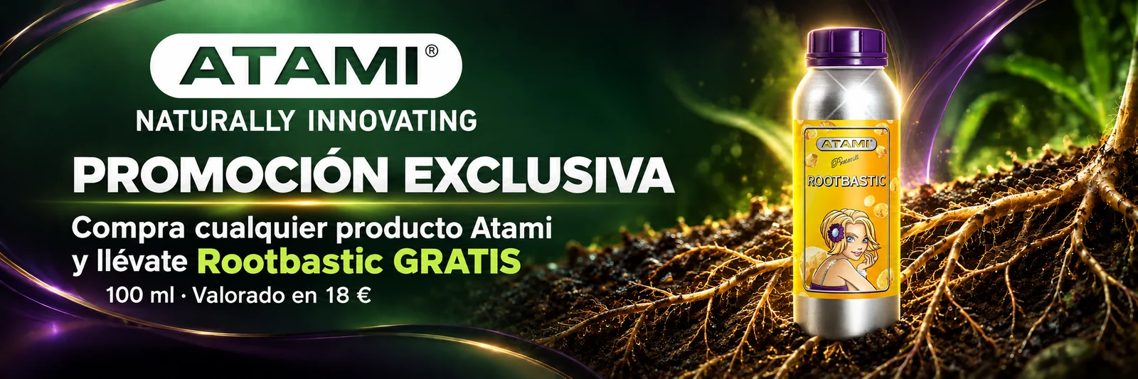 Promoción Atami: compra cualquier producto Atami y llévate Rootbastic de 100 ml gratis, valorado en 18 euros