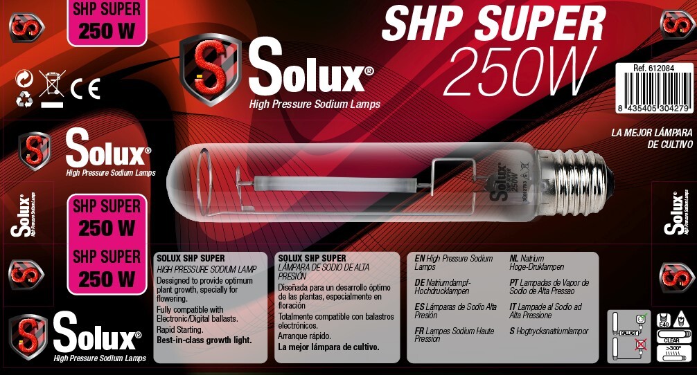 Bombilla 250 w super hps solux