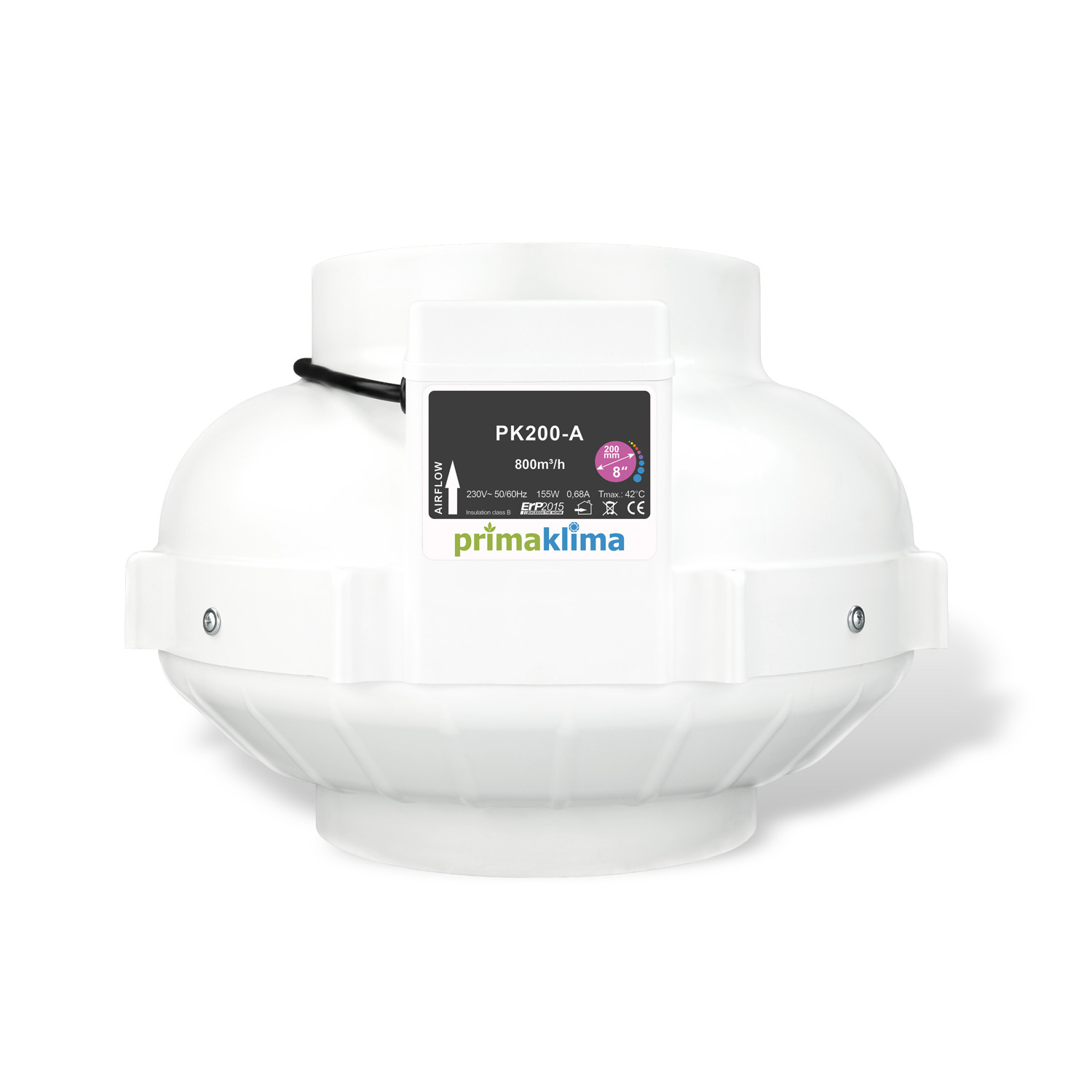 Extractor 200 mm-a 800 m3/h 1 vel pk