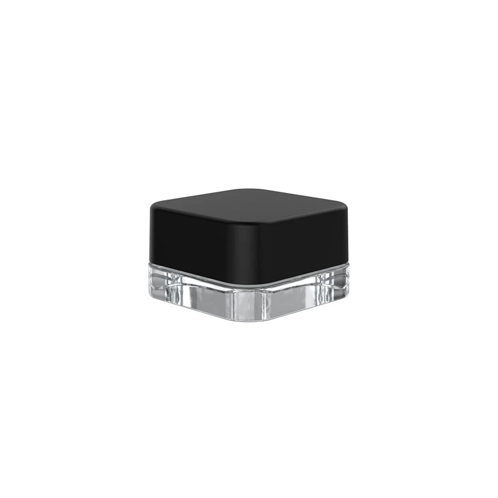 Bote de cristal cuadrado negro 5 ml poppins lab